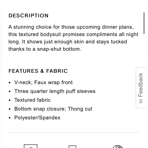 NWT - Express Textured Puff Sleeve Wrap Front Thong Bodysuit - Medium - Picture 5 of 13